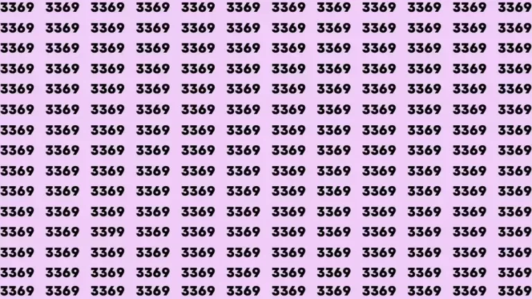 Optical Illusion Brain Test: If you have Sharp Eyes Find the number 3399 in 20 Secs