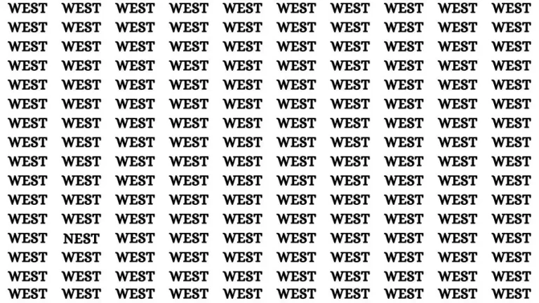 Observation Skill Test: If you have 50/50 Vision Find the Word Nest in 12 Secs