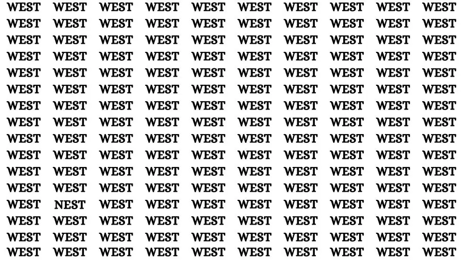 Observation Skill Test: If you have 50/50 Vision Find the Word Nest in 12 Secs