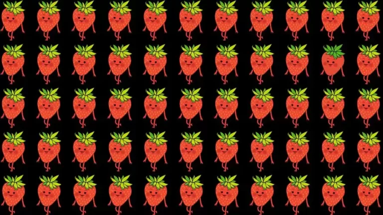 Optical Illusion Brain Challenge: If you have Hawk Eyes Find the Odd Strawberry in 15 Secs