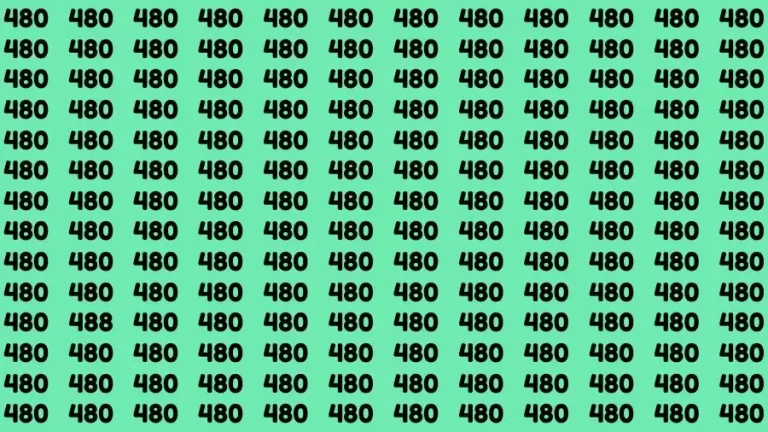 Observation Brain Test: If you have 50/50 Vision Find the Number 488 among 480 in 15 Secs