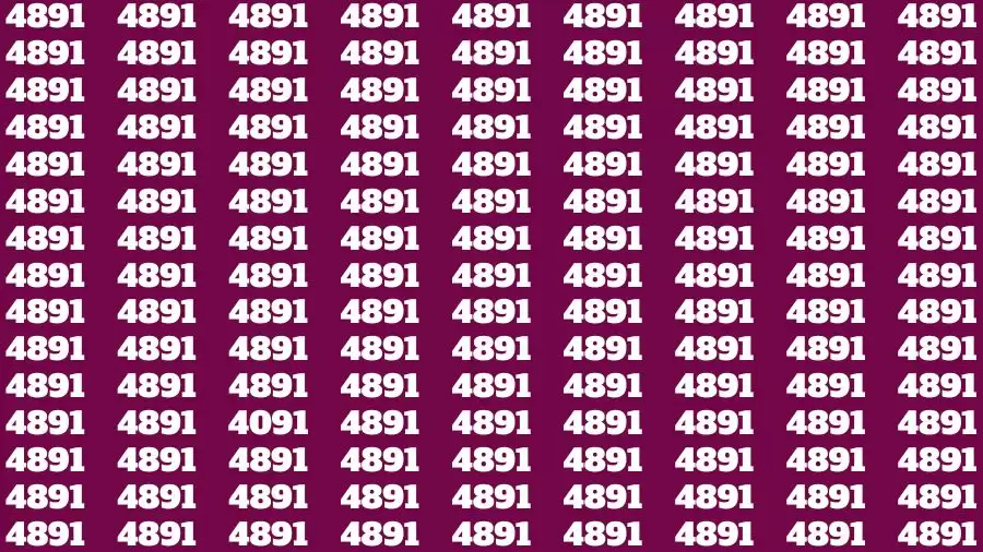 Brain Test: If you have Eagle Eyes Find the Number 4091 among 4891 in 15 Secs