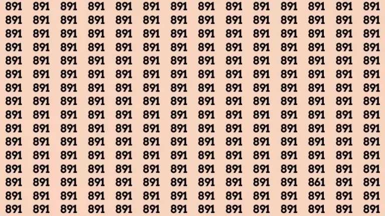 Optical Illusion Brain Test: If you have Eagle Eyes Find the Number 861 among 891 in 15 Secs