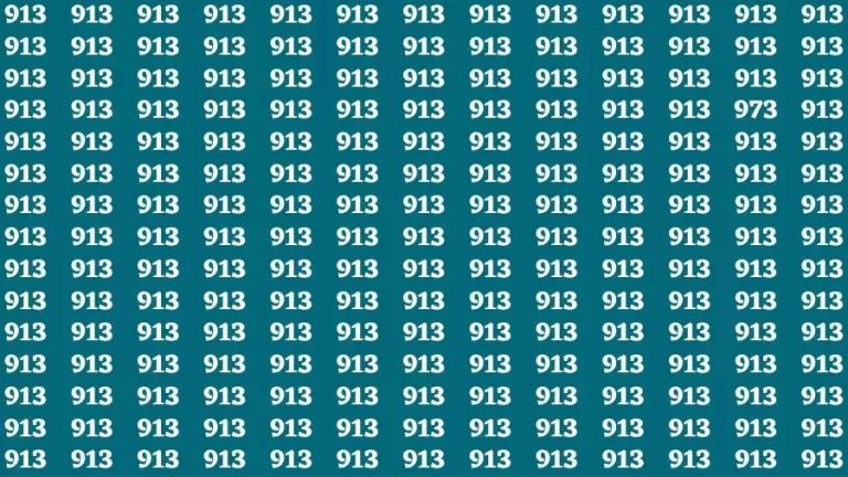 Optical Illusion Brain Challenge: If you have Hawk Eyes Find the Number 973 among 913 in 15 Secs