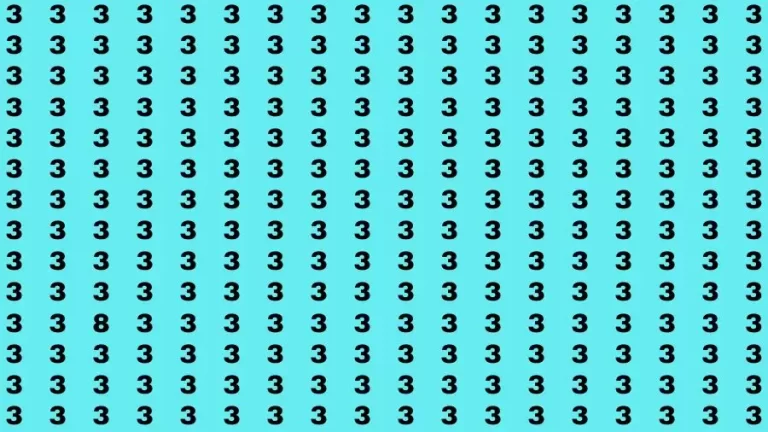 Optical Illusion Brain Test: If you have Eagle Eyes Find the Number 8 in 15 Secs