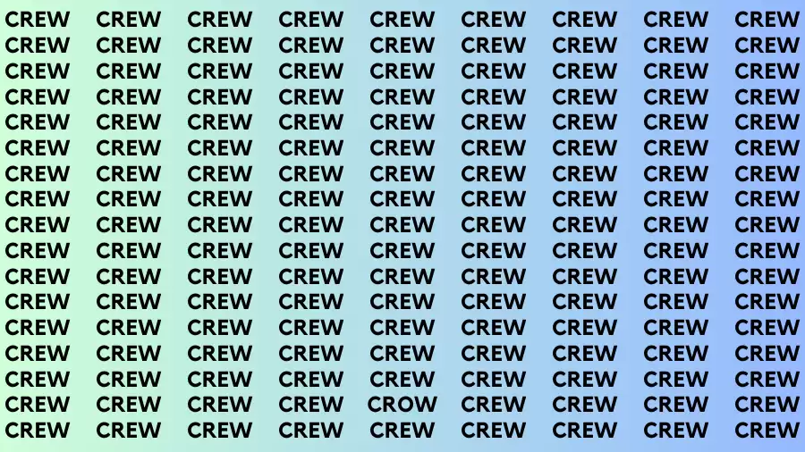 Observation Brain Test: If you have Sharp Eyes Find the word Crow in 20 Secs