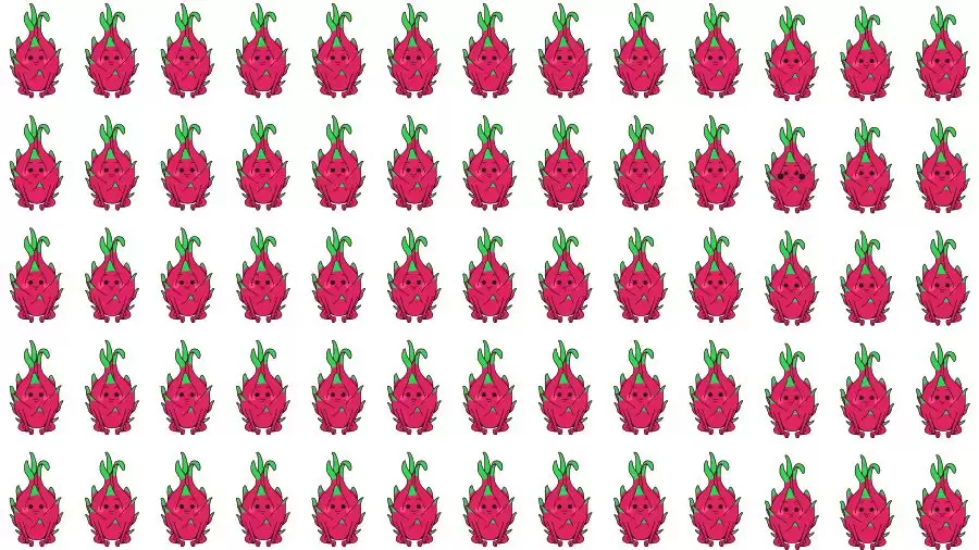 Optical Illusion Brain Challenge: If you have Hawk Eyes Find the Odd Dragon fruit in 10 Secs