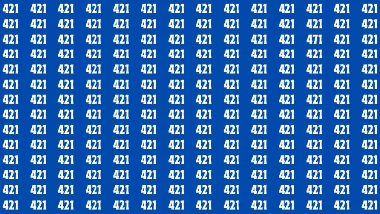 Optical Illusion Brain Challenge: If you have Hawk Eyes Find the Number 471 in 15 Secs