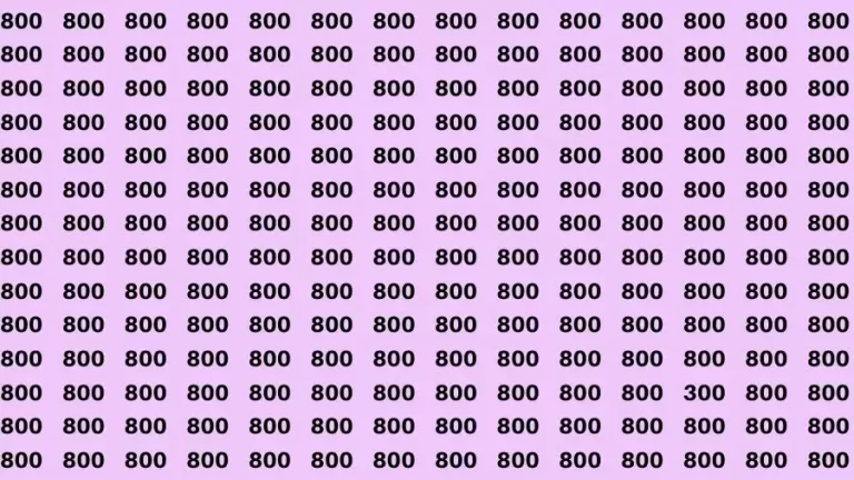 Observation Skill Test: If you have Sharp Eyes Find the Number 300 among 800 in 15 Secs