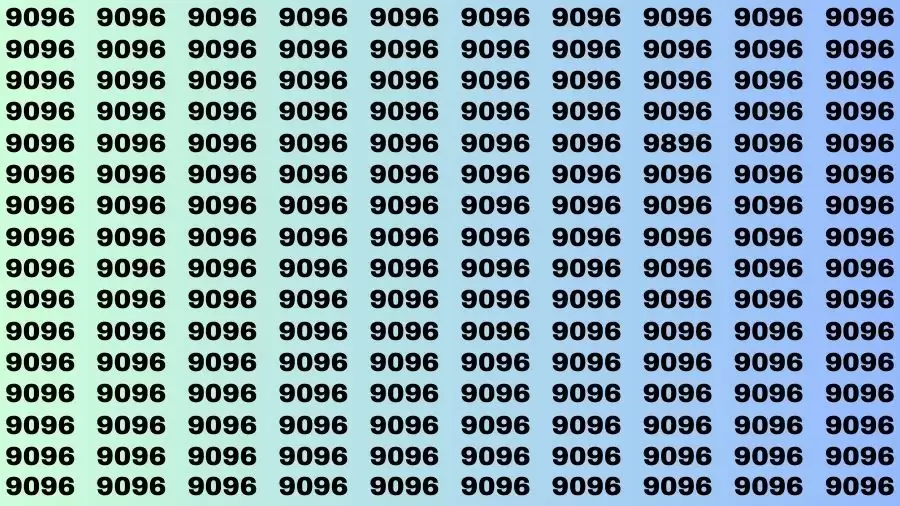 Observation Brain Test: If you have 50/50 Vision Find the Number 9896 among 9096 in 15 Secs