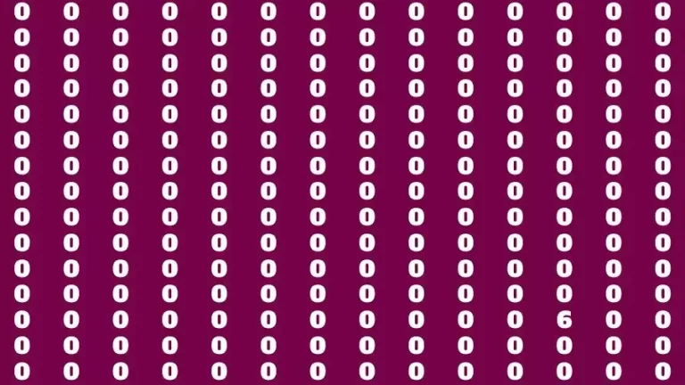 Brain Test: If you have Eagle Eyes Find the number 6 among 0 in 15 Secs