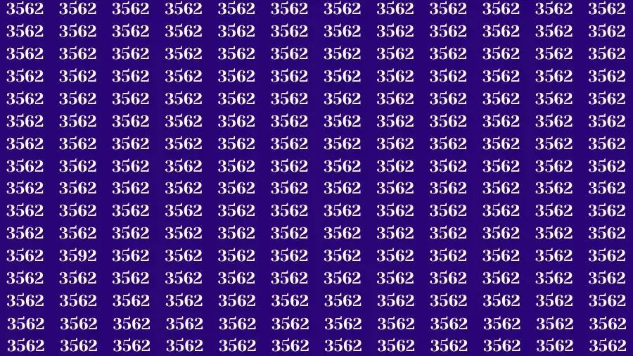 Optical Illusion Brain Test: If you have Sharp Eyes Find the number 3592 in 20 Secs