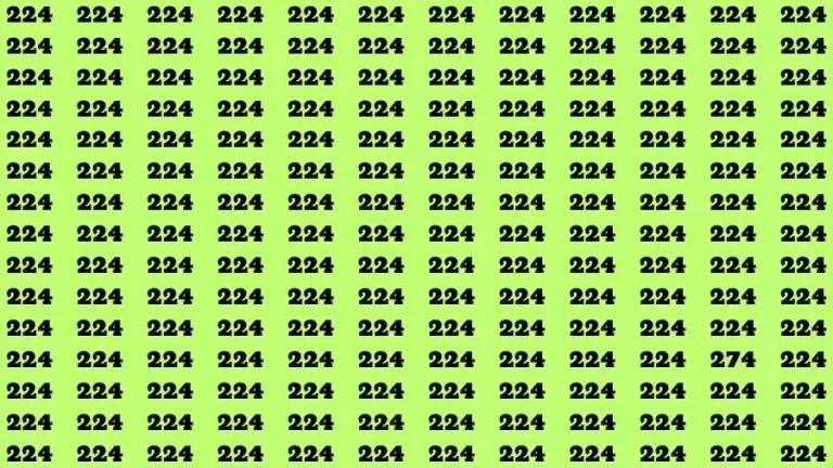 Optical Illusion Brain Test: If you have Eagle Eyes Find the Number 274 among 224 in 15 Secs