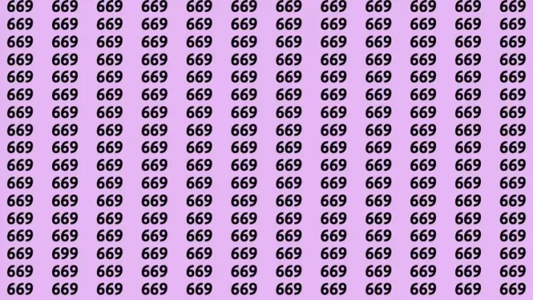 Optical Illusion Brain Challenge: If you have 50/50 Vision Find the number 699 among 669 in 12 Secs