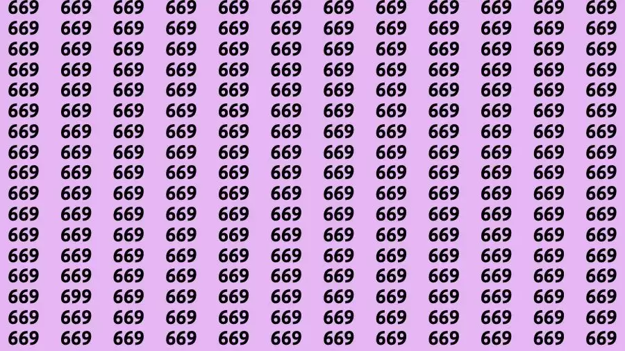 Optical Illusion Brain Challenge: If you have 50/50 Vision Find the number 699 among 669 in 12 Secs