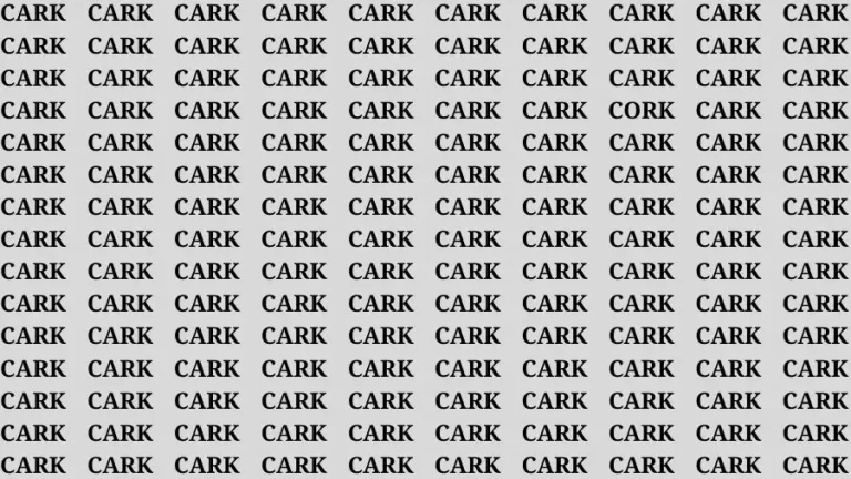 Optical Illusion Brain Challenge: If you have Eagle Eyes Find the word Cork in 15 Secs