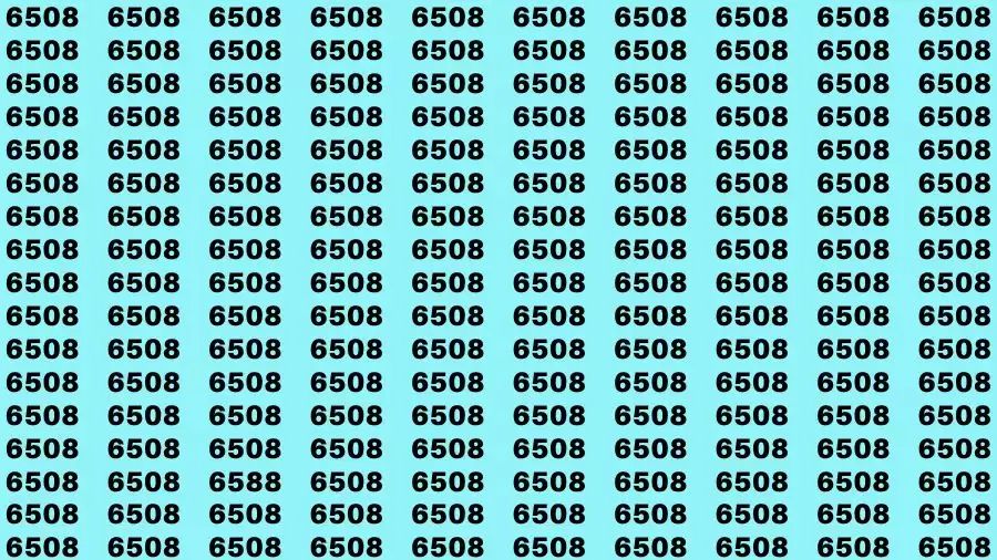 Optical Illusion Brain Challenge: If you have 50/50 Vision Find the number 6588 among 6508 in 12 Secs