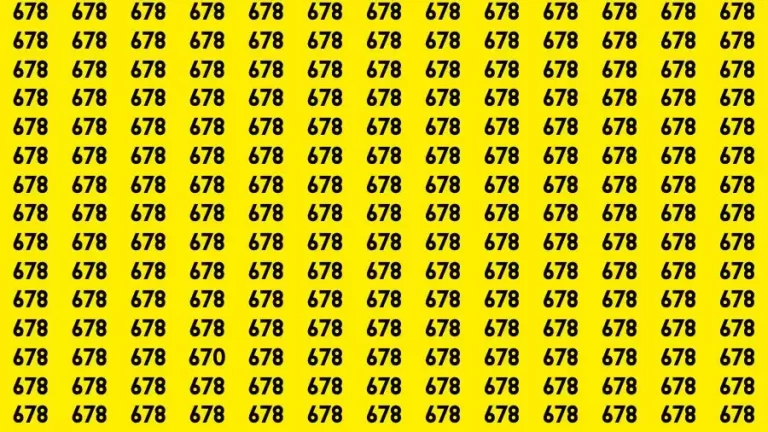 Observation Skill Test: If you have Sharp Eyes Find the Number 670 in 15 Secs