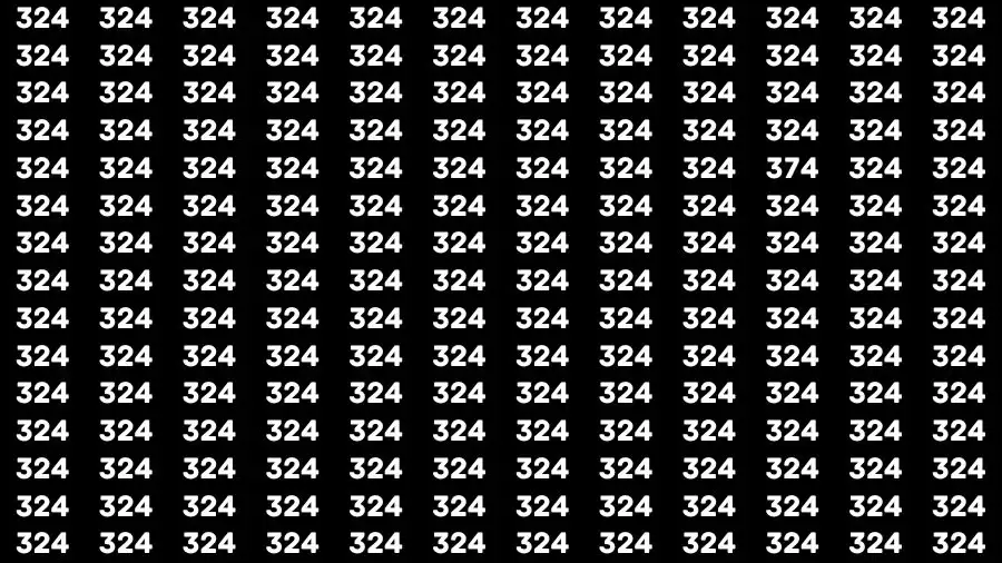 Optical Illusion Brain Challenge: If you have Hawk Eyes Find the Number 374 among 324 in 15 Secs