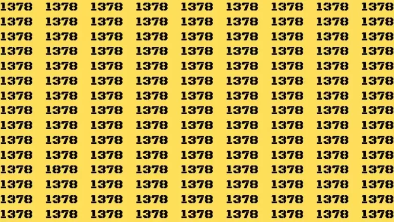 Observation Brain Challenge: If you have Eagle Eyes Find the number 1878 in 12 Secs