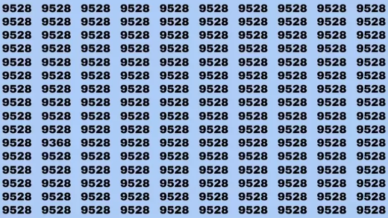 Observation Brain Test: If you have 50/50 Vision Find the Number 9368 in 15 Secs