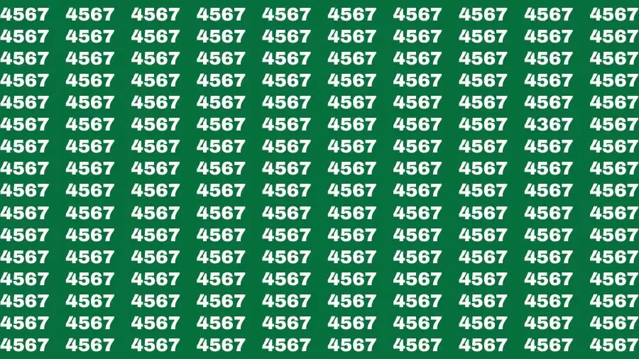 Observation Brain Test: If you have 50/50 Vision Find the Number 4367 among 4567 in 15 Secs