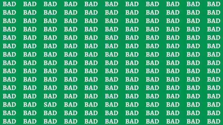 Observation Brain Challenge: If you have Eagle Eyes Find the word Sad In 18 Secs