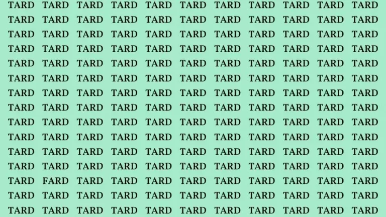 Optical Illusion Eye Test: If you have Sharp Eyes Find the word Fard among Tard in 20 Secs