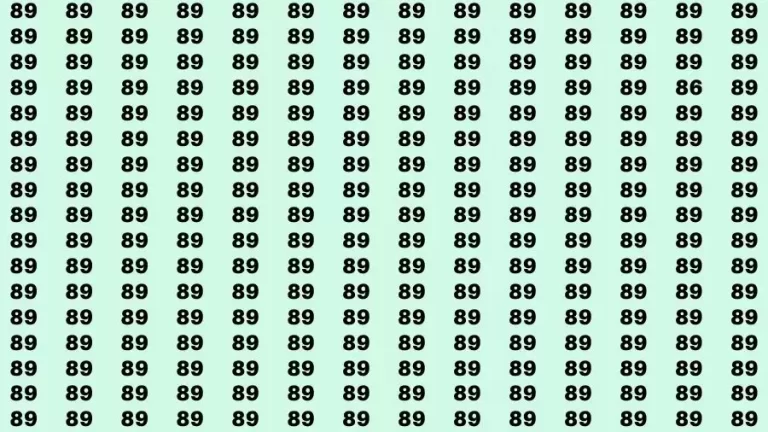 Optical Illusion Brain Challenge: If you have Hawk Eyes Find the Number 86 among 89 in 15 Secs