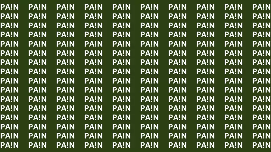 Observation Find it Out: If you have Sharp Eyes Find the Word Pain in 15 Secs