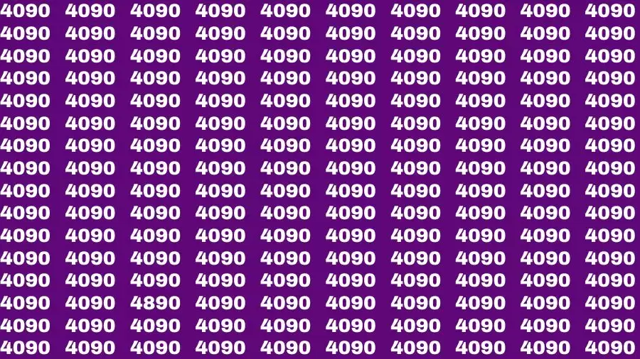 Brain Test: If you have Eagle Eyes Find the Number 4890 among 4090 in 15 Secs