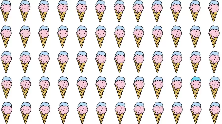 Optical Illusion Brain Test: If you have Eagle Eyes find the Odd Ice Cream in 8 Seconds