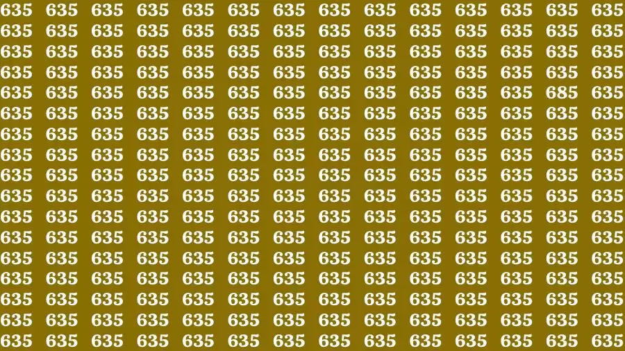 Optical Illusion Brain Test: If you have Eagle Eyes Find the Number 685 in 15 Secs