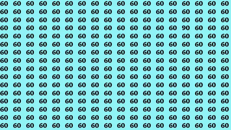 Optical Illusion Brain Challenge: If you have Hawk Eyes Find the Number 90 among 60 in 15 Secs