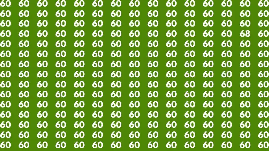 Optical Illusion Brain Test: If you have Eagle Eyes Find the Number 68 among 60 in 15 Secs