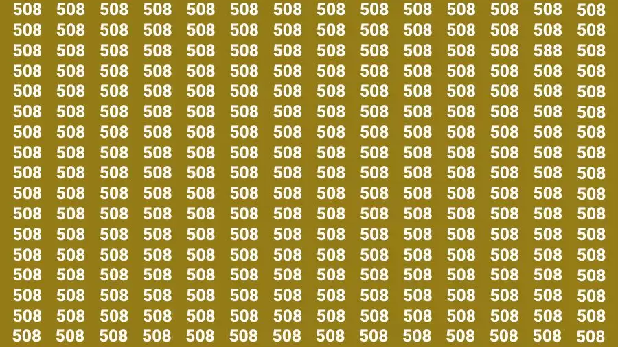 Observation Brain Challenge: If you have 50/50 Vision Find the number 588 in 12 Secs