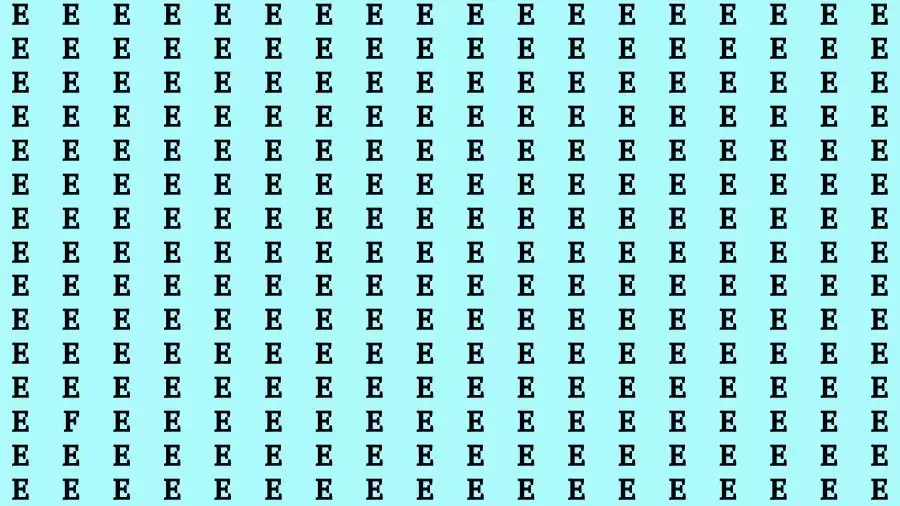 Optical Illusion Brain Test: If you have Eagle Eyes Find the Letter F among E in 15 Secs