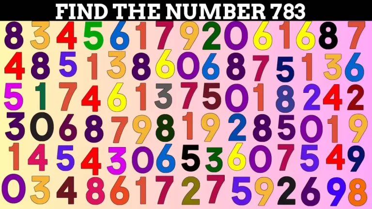 Optical Illusion Brain Challenge: If you have Hawk Eyes Find the Number 783 in 10 Secs