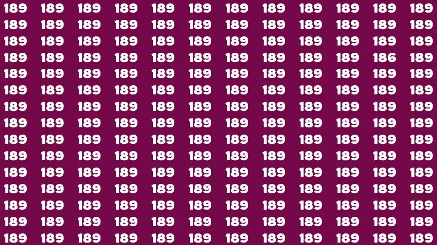 Optical Illusion Brain Challenge: If you have 50/50 Vision Find the number 186 in 12 Secs