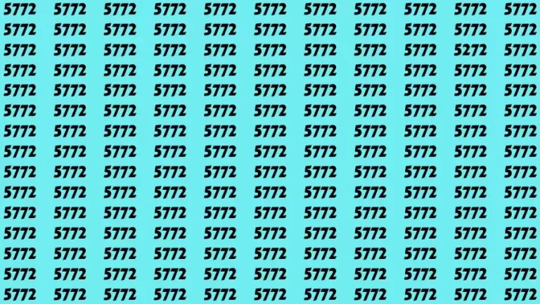 Observation Brain Challenge: If you have Hawk Eyes Find the Number 5272 among 5772 in 15 Secs