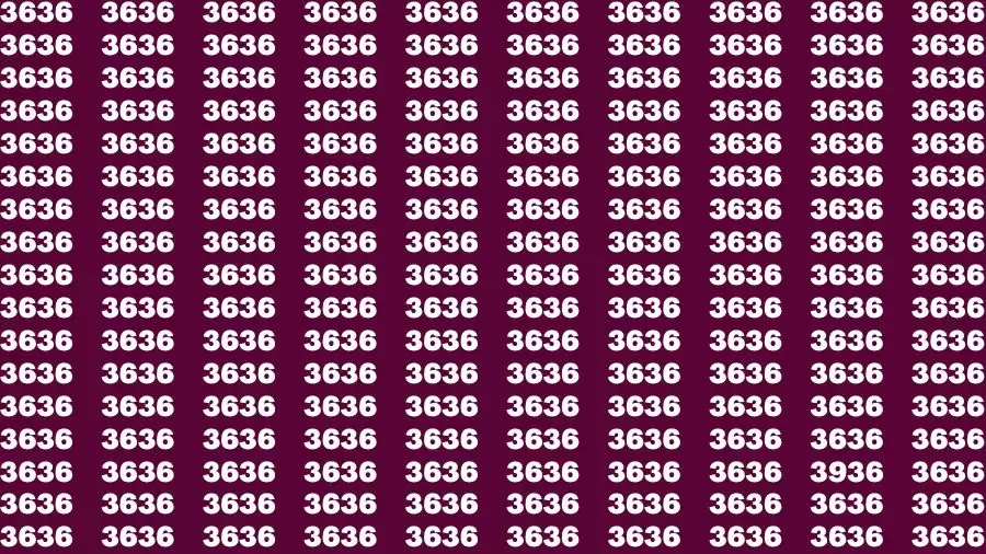 Brain Test: If you have Eagle Eyes Find the Number 3936 in 15 Secs