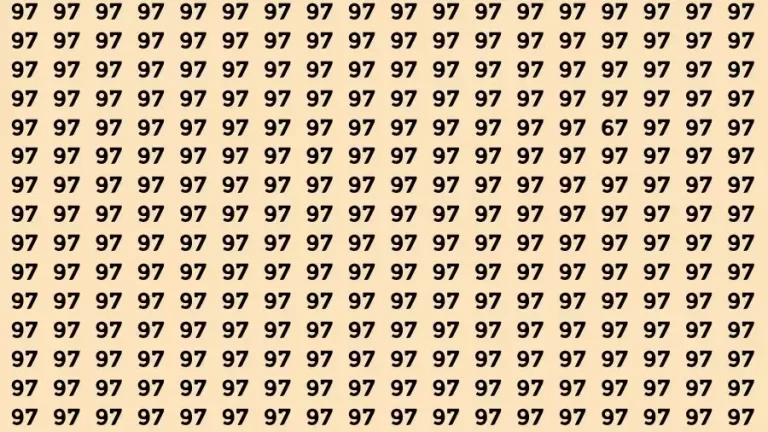 Optical Illusion Brain Challenge: If you have Hawk Eyes Find the Number 67 among 97 in 15 Secs