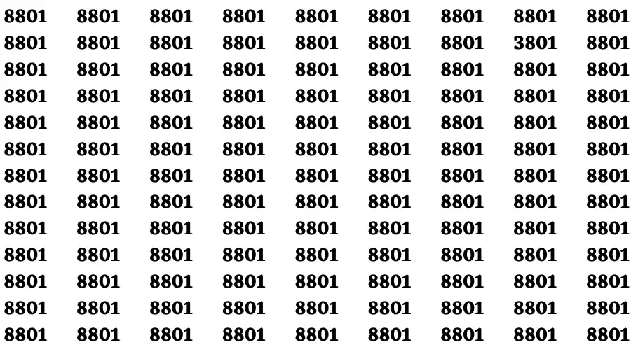 Observation Find it Out: If you have Sharp Eyes Find the number 3801 in 20 Secs