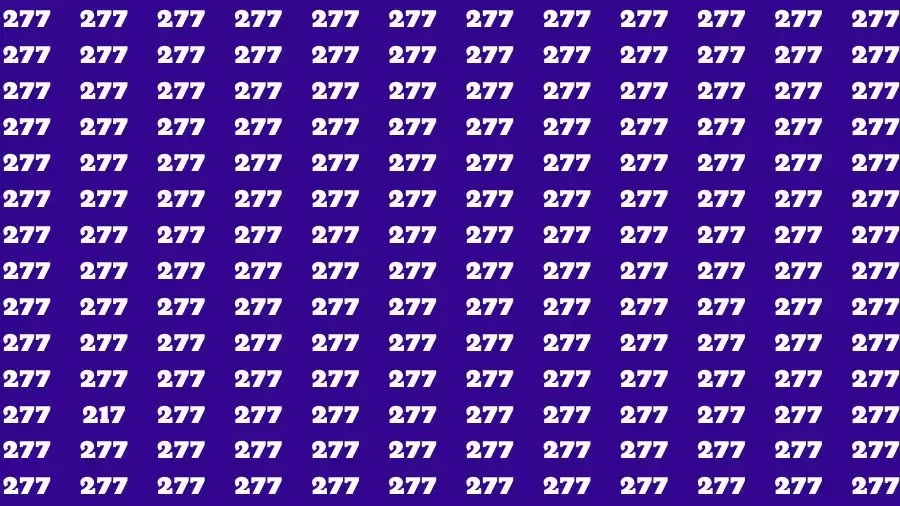 Optical Illusion Brain Test: If you have Eagle Eyes Find the Number 217 among 277 in 15 Secs