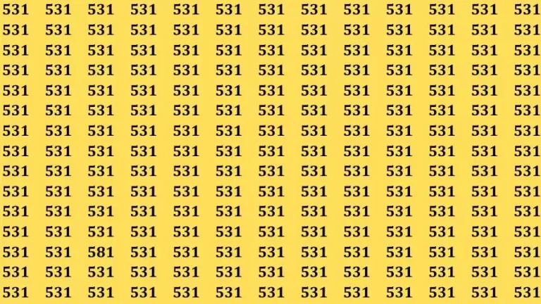 Observation Skill Test: If you have Sharp Eyes Find the Number 581 in 15 Secs