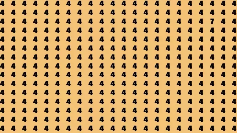 Observation Skill Test: If you have Sharp Eyes Find the number 7 among 4 in 20 Secs