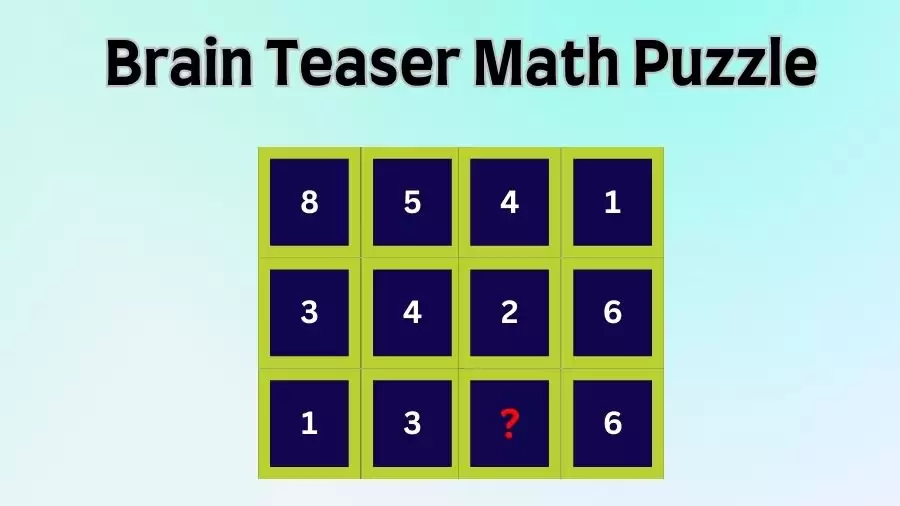 Brain Teaser Math Puzzle: Can You Find the Missing Number in 10 Secs?