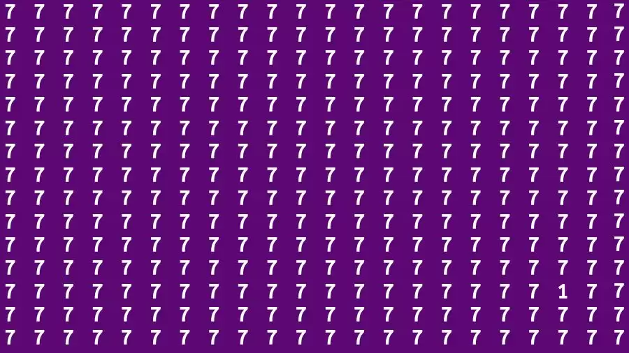 Observation Skill Test: If you have 50/50 Vision Find the Number 1 among 7 in 15 Secs