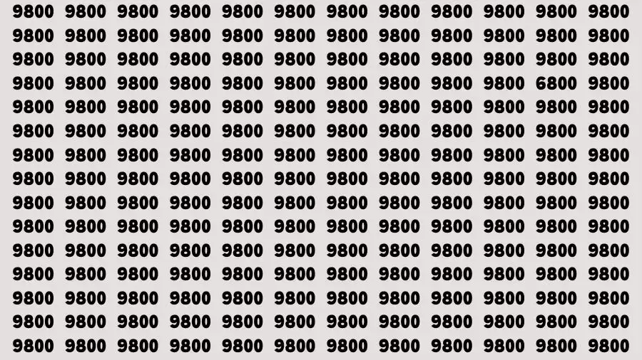 Optical Illusion Brain Challenge: If you have Hawk Eyes Find the Number 6800 among 9800 in 15 Secs