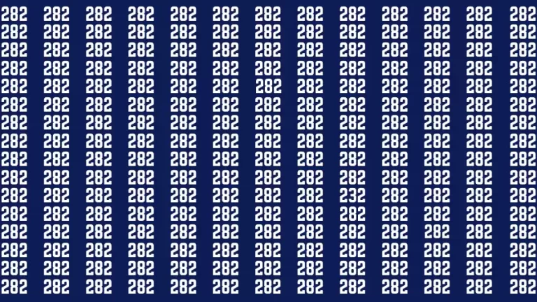 Observation Find it Out: If you have Eagle Eyes Find the number 232 among 282 in 12 Secs